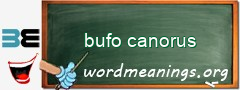 WordMeaning blackboard for bufo canorus